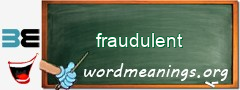 WordMeaning blackboard for fraudulent